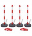 vidaXL Set of 4 Chain Posts and 2 Plastic Chians of 10 m Each