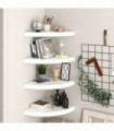 Floating Corner Shelves 4 pcs High Gloss White 35x35x3.8 cm MDF