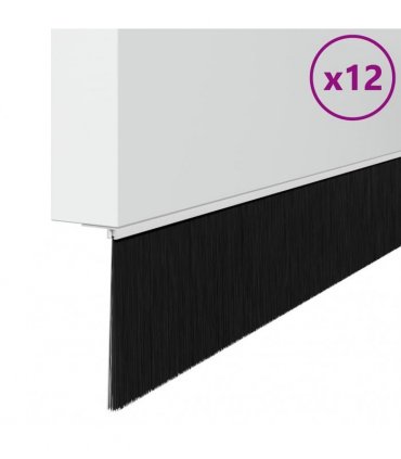 vidaXL Screw-on Door Brush Seals 12 pcs White 100 cm Aluminium Alloy