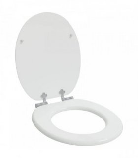 vidaXL Soft-Close Toilet Seat White 44 x 38 cm MDF board