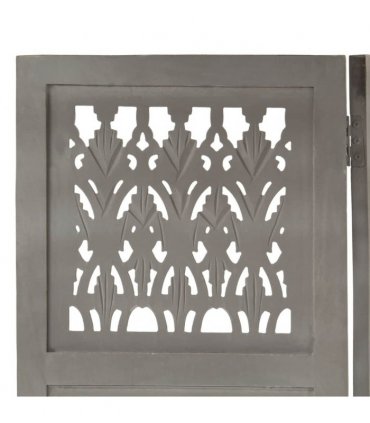 vidaXL Hand Carved 5-Panel Room Divider Grey 200x165 cm Solid Mango Wood