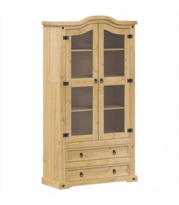 vidaXL Glass Display Cabinet Corona 99x43x187 cm Solid Wood Pine