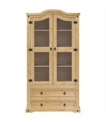 vidaXL Glass Display Cabinet Corona 99x43x187 cm Solid Wood Pine
