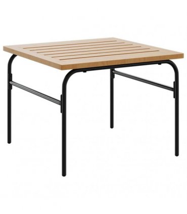 vidaXL Garden Nest of Coffee Tables 2 pcs Brown and Black Steel