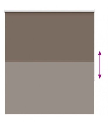 vidaXL Roller Blind Blackout Coffee 125x130 cm Fabric Width 121.6 cm Polyester