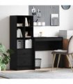 vidaXL Desk with Drawer with Shelf with Storage 2 pcs Black Oak