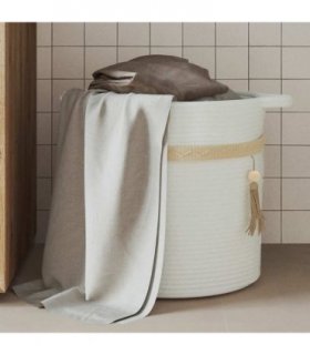 vidaXL Storage Basket White Ø38x36 cm Cotton