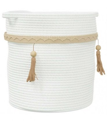 vidaXL Storage Basket White Ø38x36 cm Cotton