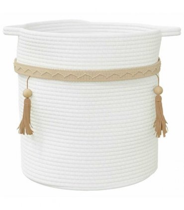 vidaXL Storage Basket White Ø38x36 cm Cotton