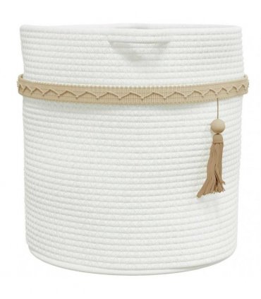 vidaXL Storage Basket White Ø38x36 cm Cotton