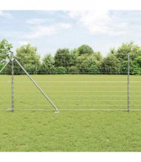 vidaXL Welded Wire Fence with Spikes 50 x 1.2 m Galvanised Steel Mesh