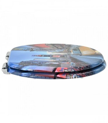 vidaXL Soft-Close Toilet Seat 2 pcs Multicolour 44 x 38 cm MDF board