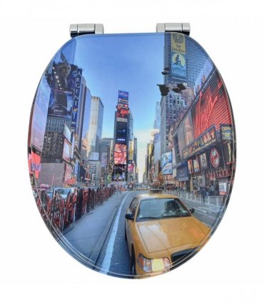 vidaXL Soft-Close Toilet Seat 2 pcs Multicolour 44 x 38 cm MDF board