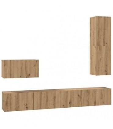 vidaXL Wall TV Cabinet Wall-mounted 4 pcs Artisan Oak Engineered Wood