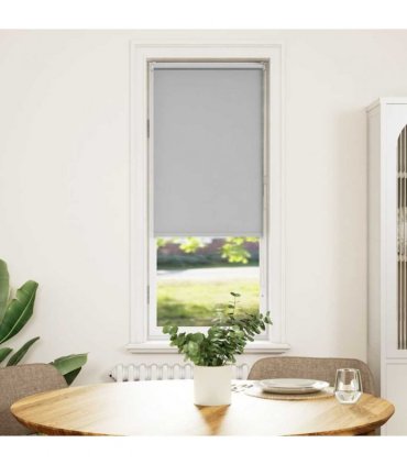 vidaXL Roller Blind Blackout Light Grey 40x150 cm Fabric Width 35.7 cm Polyester