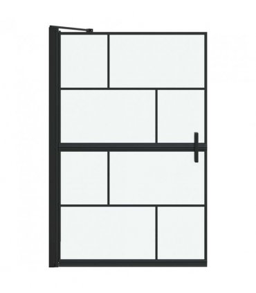 vidaXL Bath Shower Screen Black and Transparent 80 x 68 x 128 cm
