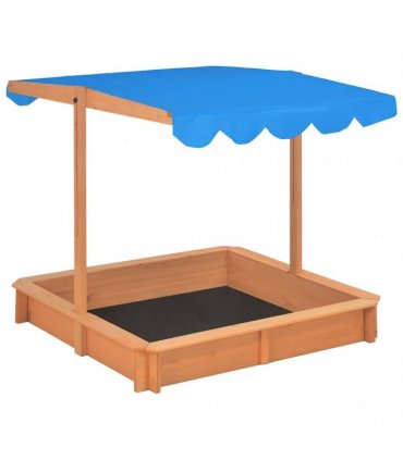 vidaXL Sandbox with Adjustable Roof Firwood 115x115x115 cm