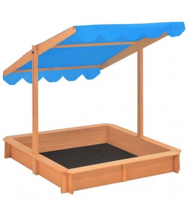 vidaXL Sandbox with Adjustable Roof Firwood 115x115x115 cm