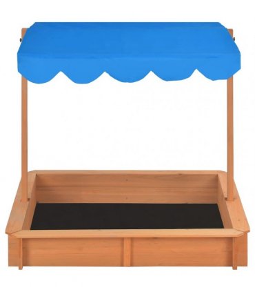 vidaXL Sandbox with Adjustable Roof Firwood 115x115x115 cm