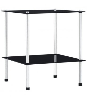 vidaXL Shelf | Black | Tempered glass, stainless steel | Compact | Shelf