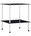 vidaXL Shelf | Black | Tempered glass, stainless steel | Compact | Shelf