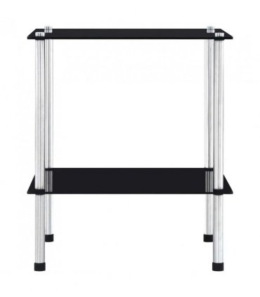 vidaXL Shelf | Black | Tempered glass, stainless steel | Compact | Shelf
