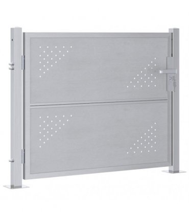 vidaXL Garden Gate with Lock Silver 85 x 70 cm Stainless Steel