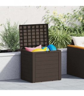 vidaXL Garden Storage Box Brown 58.5x46x55 cm Polypropylene