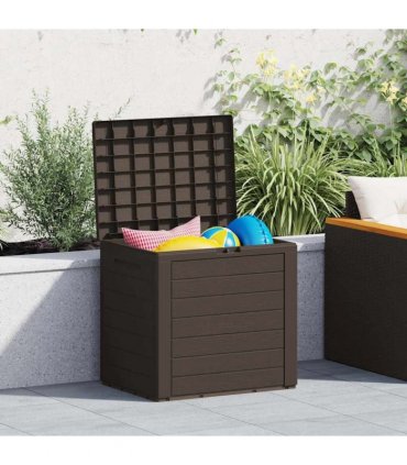 vidaXL Garden Storage Box Brown 58.5x46x55 cm Polypropylene