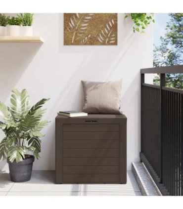 vidaXL Garden Storage Box Brown 58.5x46x55 cm Polypropylene