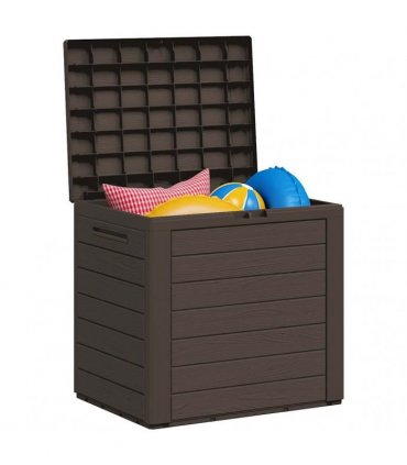vidaXL Garden Storage Box Brown 58.5x46x55 cm Polypropylene