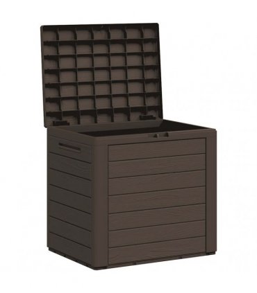 vidaXL Garden Storage Box Brown 58.5x46x55 cm Polypropylene