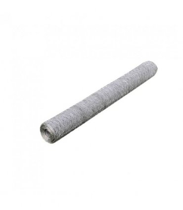 vidaXL Chicken Wire Fence Galvanised Steel 25x1 m Silver
