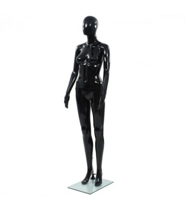 vidaXL Full Body Female Mannequin with Glass Base Glossy Black 175 cm