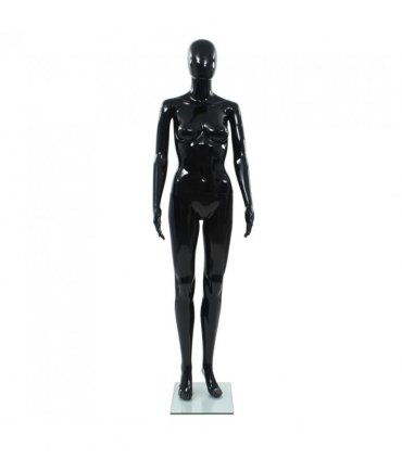 vidaXL Full Body Female Mannequin with Glass Base Glossy Black 175 cm