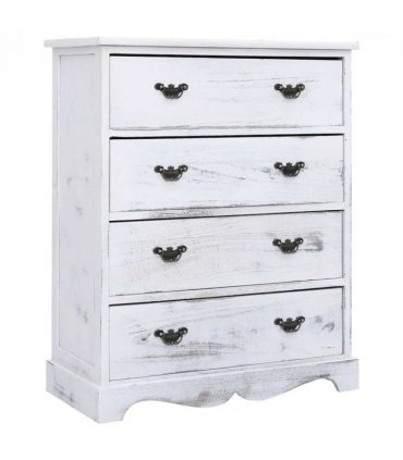 vidaXL Drawer Cabinet | White | Paulownia wood | Medium | Drawer Cabinet