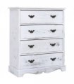 vidaXL Drawer Cabinet | White | Paulownia wood | Medium | Drawer Cabinet