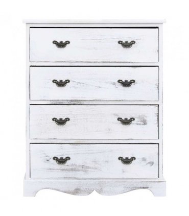 vidaXL Drawer Cabinet | White | Paulownia wood | Medium | Drawer Cabinet