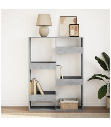 vidaXL Bookcase Concrete Grey 100x33x135 cm Engineered Wood