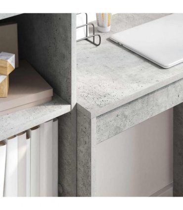 vidaXL Desk with Drawer with Shelf with Storage 2 pcs Concrete Grey