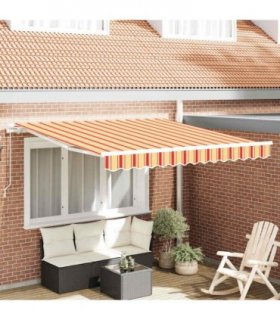 vidaXL Awning Manual Yellow and Orange 350 x 250 x 165 cm Polyester