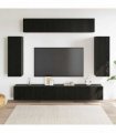 vidaXL TV Cabinet Set 6 pcs Black Oak 100 x 30 x 30 cm Engineered Wood