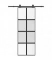 vidaXL Sliding Door with Hardware Set 76x205 cm Tempered Glass&Aluminium