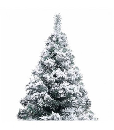 vidaXL Artificial Christmas Tree with Flocked Snow Green 150 cm PVC