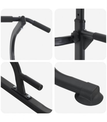 vidaXL Power Tower Dip Station Manual Black 102 x 95 x 210 cm
