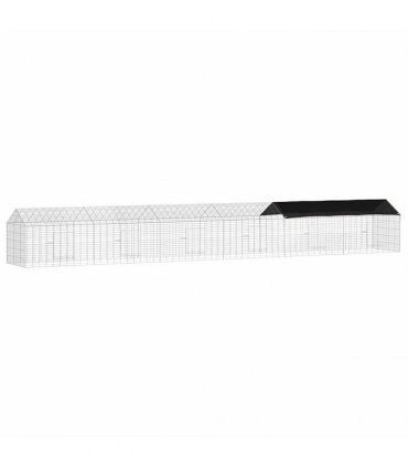 vidaXL Rabbit Cage Silver 600 x 78 x 78 cm Galvanised Steel