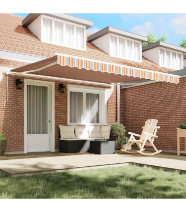 vidaXL Retractable Awning Manual Multicolour 400 x 300 cm