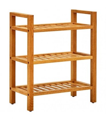 vidaXL Shoe Rack with 3 Shelves 50x27x60 cm Solid Oak Wood
