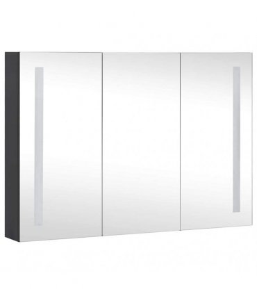 vidaXL LED Bathroom Mirror Cabinet 89x14x62 cm