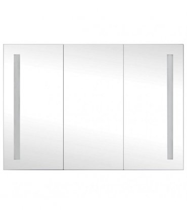 vidaXL LED Bathroom Mirror Cabinet 89x14x62 cm